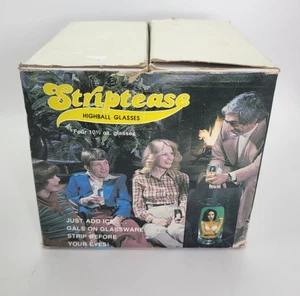 Striptease Highball Glasses Spencer’s Gifts Adult Novelty Vintage 1977 Set of 4 - Picture 1 of 5