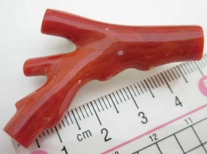 Blood Red Coral Brooch 9.7g Loose Netsuki Jewelry Antique Condition - Picture 1 of 10