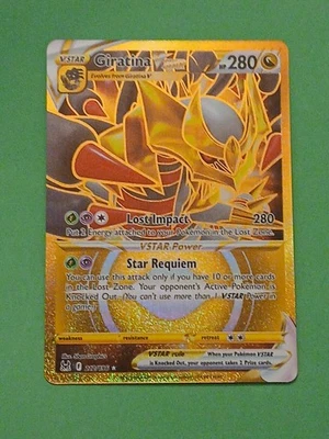 Pokemon Sword & Shield Lost Origin Giratina VSTAR 212/196 Gold Card Secret Rare - Image 1 of 4