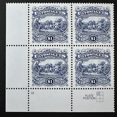 STAMPS US Sc #2590 Burgoyne Surrender Saratoga by Trumbull Plate Block of 4 MNH - Image 1 of 2