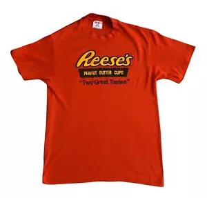 Reese's Peanut Butter Cups Vintage T-Shirt Two Great Tastes Orange Logo 80er - Bild 1 von 6