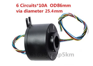 Slip Ring Through Hole Dia.25.4mm 6 Circuit/10A for Wind Power Generator - Picture 1 of 5