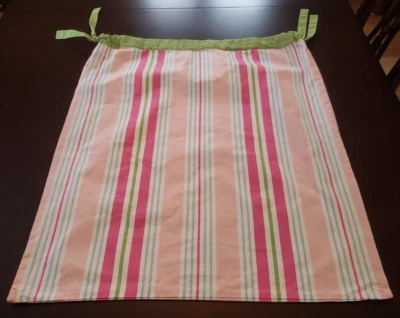 Bolsa de lavandería Pottery Barn Kids rosa verde azul a rayas forro cesta 30" H X 26" W Foto 1 de 4