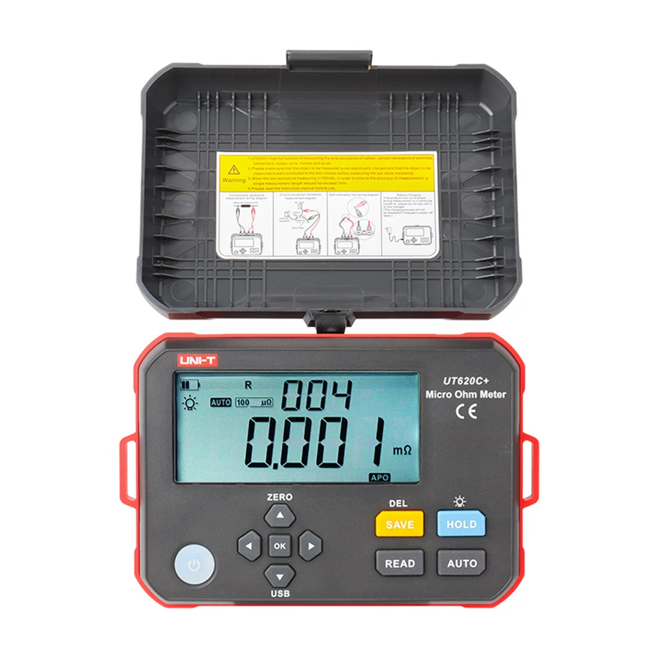 UNI-T UT620C Digital DC Test Micro Ohmmeter Connectors/Motor Resistance Tester