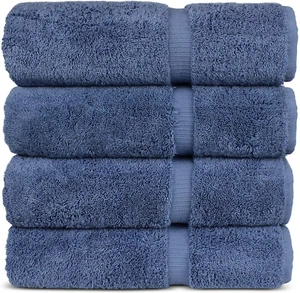 Luxury Hotel&Spa Cotton Premium Turkish Bath Towels, 27" x 54'' (Set of 4, Wedge - Picture 1 of 8