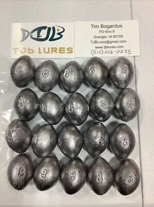 8oz Egg Sinkers 20 qty 10 lbs Fishing Weights Free Shipping - Picture 1 of 1