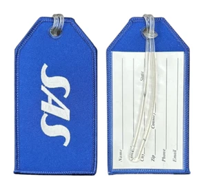 13329 SAS SCANDINAVIAN AIRLINES SYSTEM AVIATION EMBROIDERED LUGGAGE BAG TAG - Picture 1 of 1