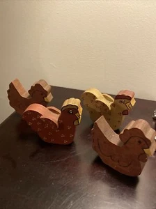 4er SET HÜHNER aus Holz - Bild 1 von 8