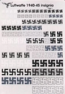 Print Scale PRS48-007 Luftwaffe 1939-45 Insignia decal for aircraft, 1:72 scale - Picture 1 of 12
