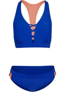NEU - RAINBOW - GR. 34 - sportlicher Bustier-Bikini blau neonorange - Bild 1 von 1
