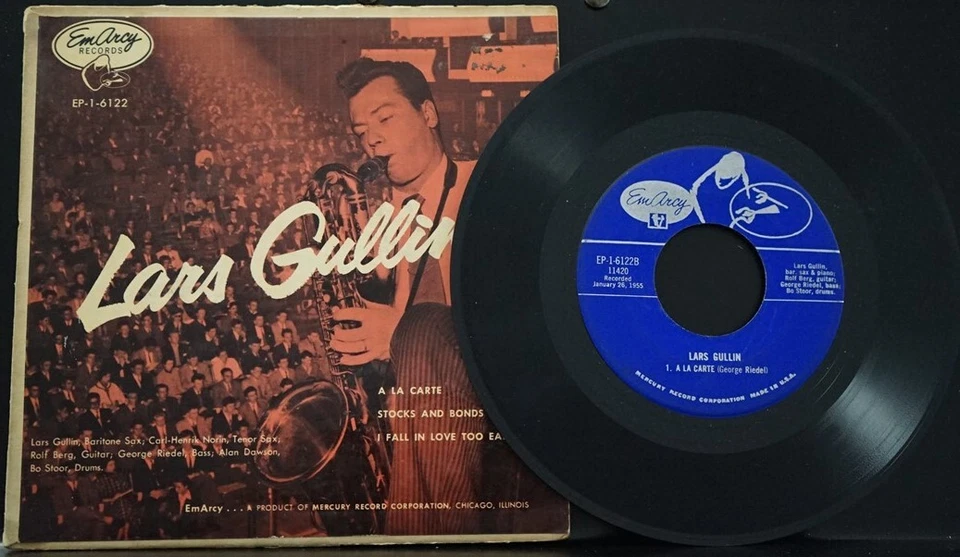 LARS GULLIN Jazz Saxophone Rare 1955 EP Picture disc 7" EP-1-6122 - Image 1 of 1