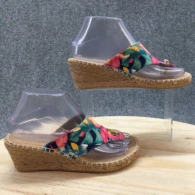 Sandalias Croft Barrow Mujer 6M Floral Tanga Sandalia Tacones Cuña Rosa Verde Tela Foto 1 de 4