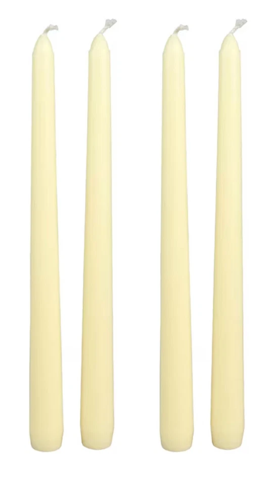 Mega Candles Unscented 10.5" Ivory Taper Candle Set of 4 USA Seller Fast Shippin - Image 1 of 2