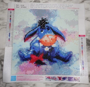 :: Diamond Painting 5D - EEYORE Winnie the Pooh completed no frame 30x30cm - Picture 1 of 2