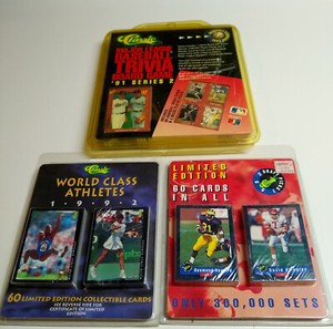 3 FACTORY SEALED Classic Game Set 1991 Baseball Nolan Ryan 1992 Athlete Football