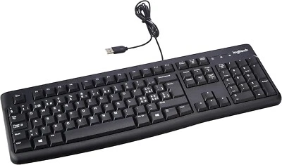 Logitech Keyboard K120, ‎QWERTZ - Wired - Swiss Layout - Black - Brand New - Image 1 of 4