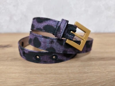 DG DOLCE & GABBANA Cinturón Ajustado Tela Morada para Mujer Animal Print 26-30" Foto 1 de 4