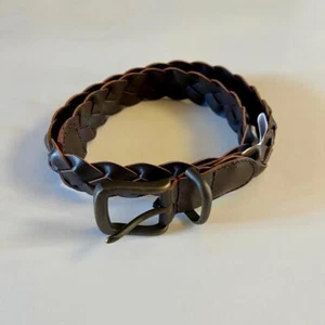 Gymboree Small 5-6 Boys Kids Brown Braided Leather Belt - Picture 1 of 1