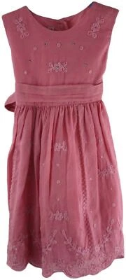 Monsoon Baby Toddler Girls Pink Floral Jewel Tie Waist Sleeveless Dress Sz 6-12M - Image 1 of 3
