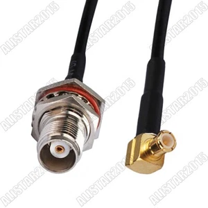 TNC Female Jack Bulkhead to MCX Male Right Angle Pigtail Cable RG174 20cm WIFI - Picture 1 of 4