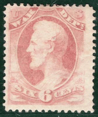 USA Classic Official Stamp Scott.O86 6c Rose (1873) WAR Mint MM Cat $675 YOG114 - Image 1 of 4