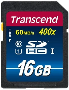 Transcend 16GB Class 10 400x 60MB/s SD Memory Card - Picture 1 of 1
