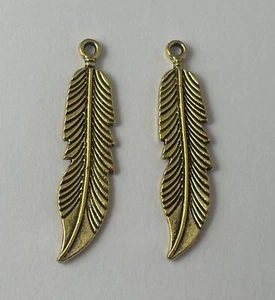 124 Stck. Antik Vergoldet Feder Charms Anhänger 45X11MM für Schmuck zum Selbermachen - Bild 1 von 2