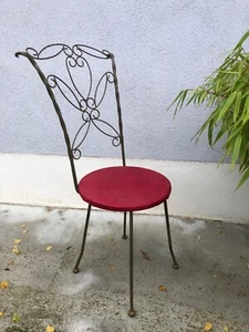 Schöner zierlicher alter Gartenstuhl Eisenstuhl Schmiedeeisen - Bild 1 von 6