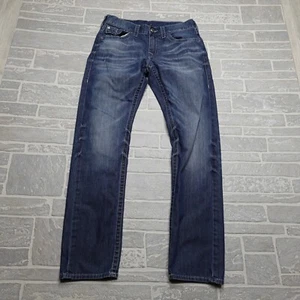 True Religion Jeans Size 33 Section Slim Western Flap Pockets Blue Denim Pants - Picture 1 of 10