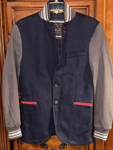 Abrigo Blazer Azul Marino y Gris para Hombre de Zara Man Denim Couture NUNCA USADO, ÚNICO - Imagen 1 de 5