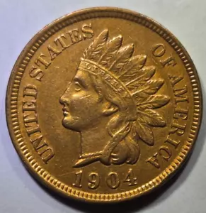 1904 Indian Head Penny MS Uncirculated *VERY FLASHY* RED/GOLD - Picture 1 of 3