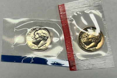 1985 P&D Roosevelt Dimes from Mint Set in Mint Cello with Free Shipping - Image 1 of 2