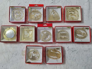 Genuine 24K Gold Finish Brass Christmas Ornament-State Landmarks - Picture 1 of 5