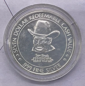 Sam Boyd's California Hotel Seven Dollar Casino Token / Coin .999 Silver Oahu - Picture 1 of 15
