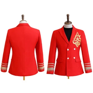 Men Double Breasted Tuxedo Jacket Suit Blazer Party Prom Coat Tops Dress Classic - Picture 1 of 10