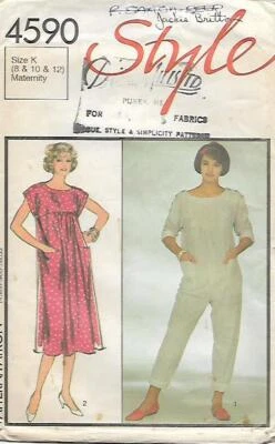 A133 STYLE 4590:JUMPSUIT & DRESS SIZE 8-12 SEWING PATTERN - Image 1 of 3