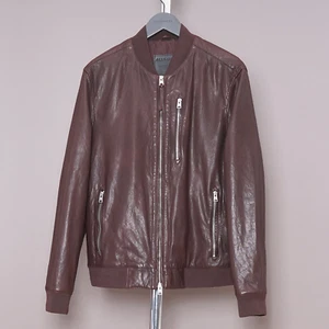 ALL SAINTS Leather Jacket XL Mens Brown BOYTON Bomber Punk Kino Niko EXTRA LARGE - Picture 1 of 24