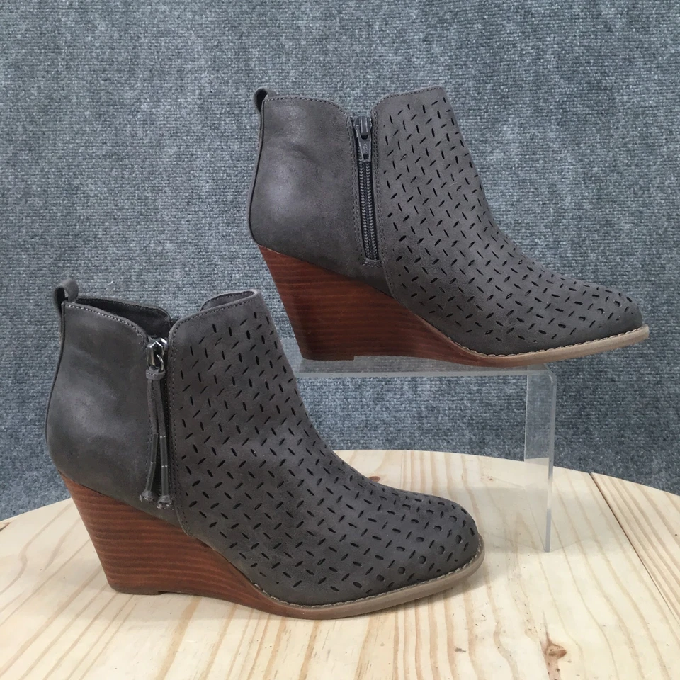 Report Botas Mujer 7.5 Granger Botín Perforado Gris Informal Tacones de Cuña Foto 1 de 4