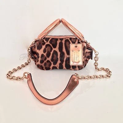 🔥 BOLSO BANDOLERA VINTAGE DOLCE & GABBANA 'MISS DOUBLE' PANTORRILLA ORO ROSA LEOPARDO Y2K Foto 1 de 4