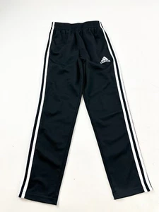 Adidas Pants Youth Boys Medium Black Track Originals Three Stripes Drawstring - Picture 1 of 7