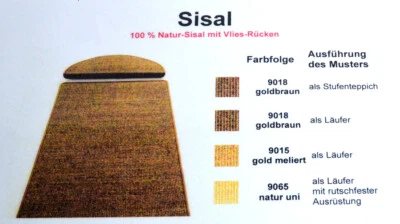 Läufer ringsum gekettelt Sisal gold meliert Breite 100 cm Meterware - Bild 1 von 3