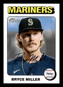 2024 Topps HERITAGE BRYCE MILLER WHITE BORDER PARALLEL MARINERS #299 - Picture 1 of 2