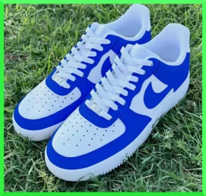 Custom Air Force 1 Royal Blue White Low/NEW Air Force Custom Sneaker NEW IN BOX - Picture 1 of 5
