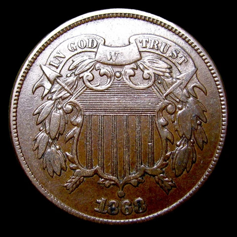1868 Two Cent Piece 2cp ---- Stunning Condition Coin ---  #KK635 Cover