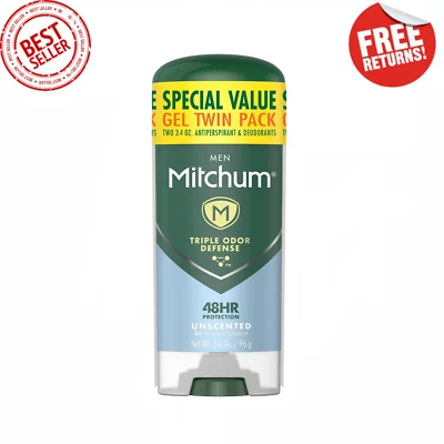 Gel desodorante antitranspirante Triple Odor Defense para hombres paquete de 4, sin perfume 3,4 oz Foto 1 de 4