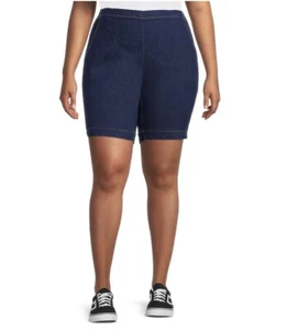 Just My Size Women's Dark Indigo 2 Pocket Pull On Shorts 3X NEW - Picture 1 of 10
