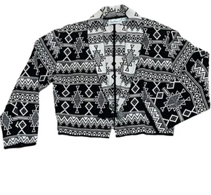 Vintage Jacquard Southwestern Tapestry Pattern Cropped Jacket Women L Bolero - Picture 1 of 8