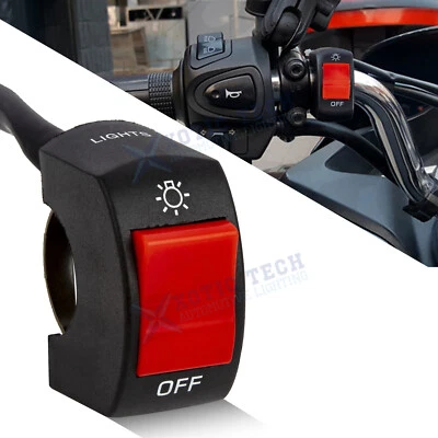 Выключатель света на руль мотоцикла квадроцикла для скутера электромбиля мотоцикла 7/8 дюйма - Изображение 1 из 4