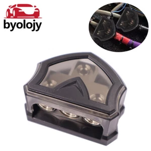 Audio Power Ground Amp Distribution Block 1 x 0 Gauge input 3 x 0 Gauge Output - Picture 1 of 13