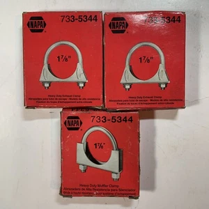 New NAPA 733-5344 Exhaust Muffler Clamp 3/8" x 1 7/8"  Set Of 3 - Picture 1 of 4